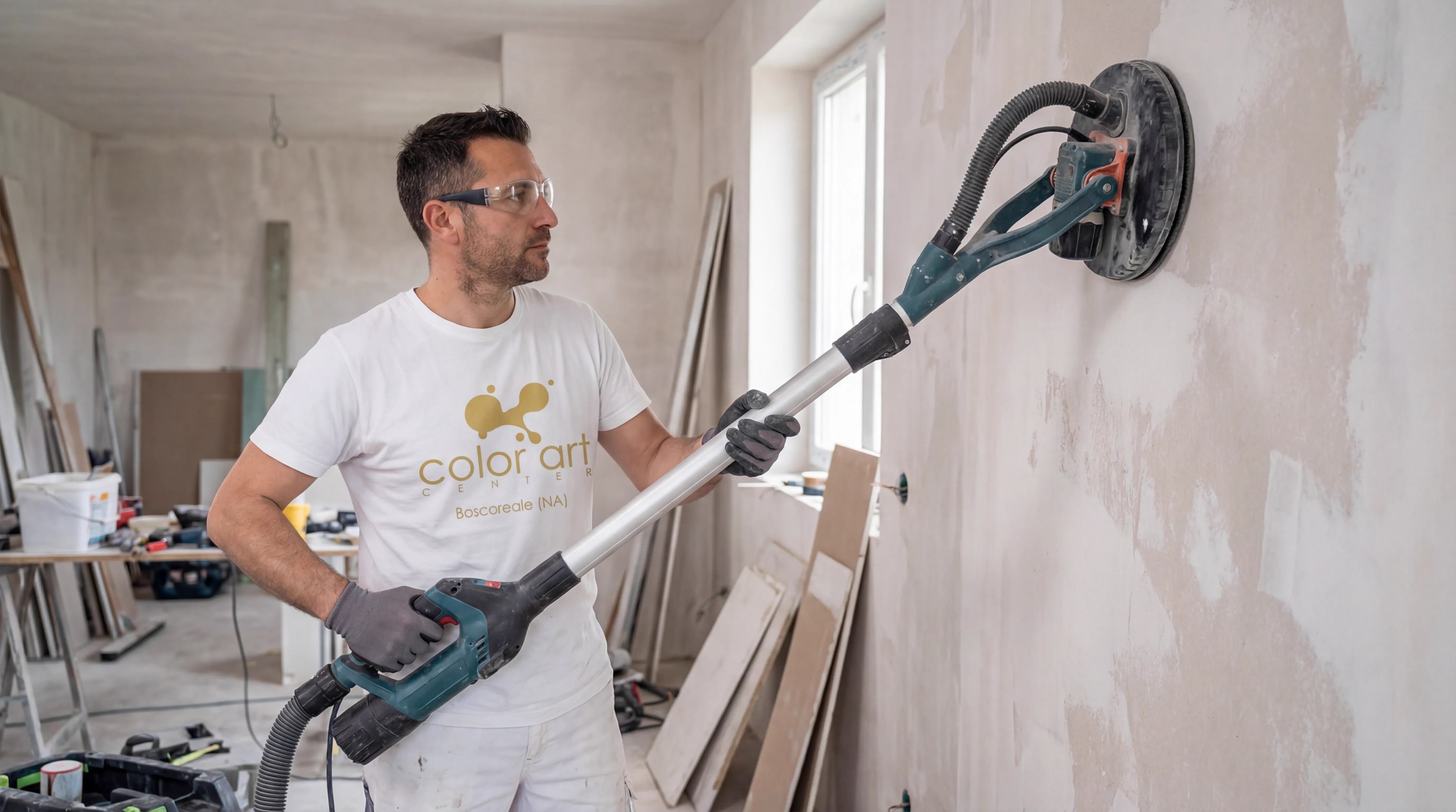 Giraffa levigatrice telescopica professionale in evidenza