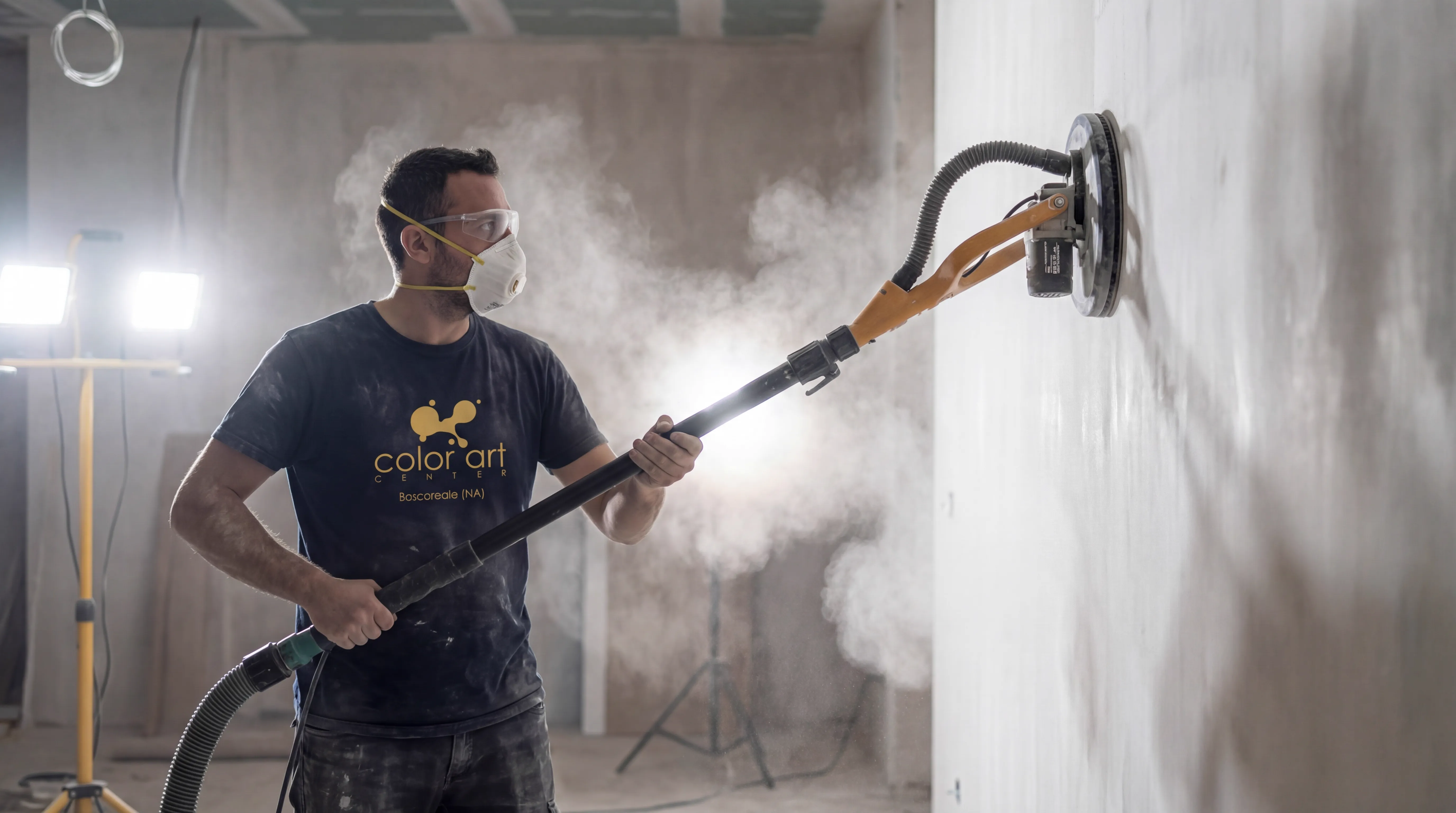 Giraffa levigatrice telescopica professionale in uso professionale