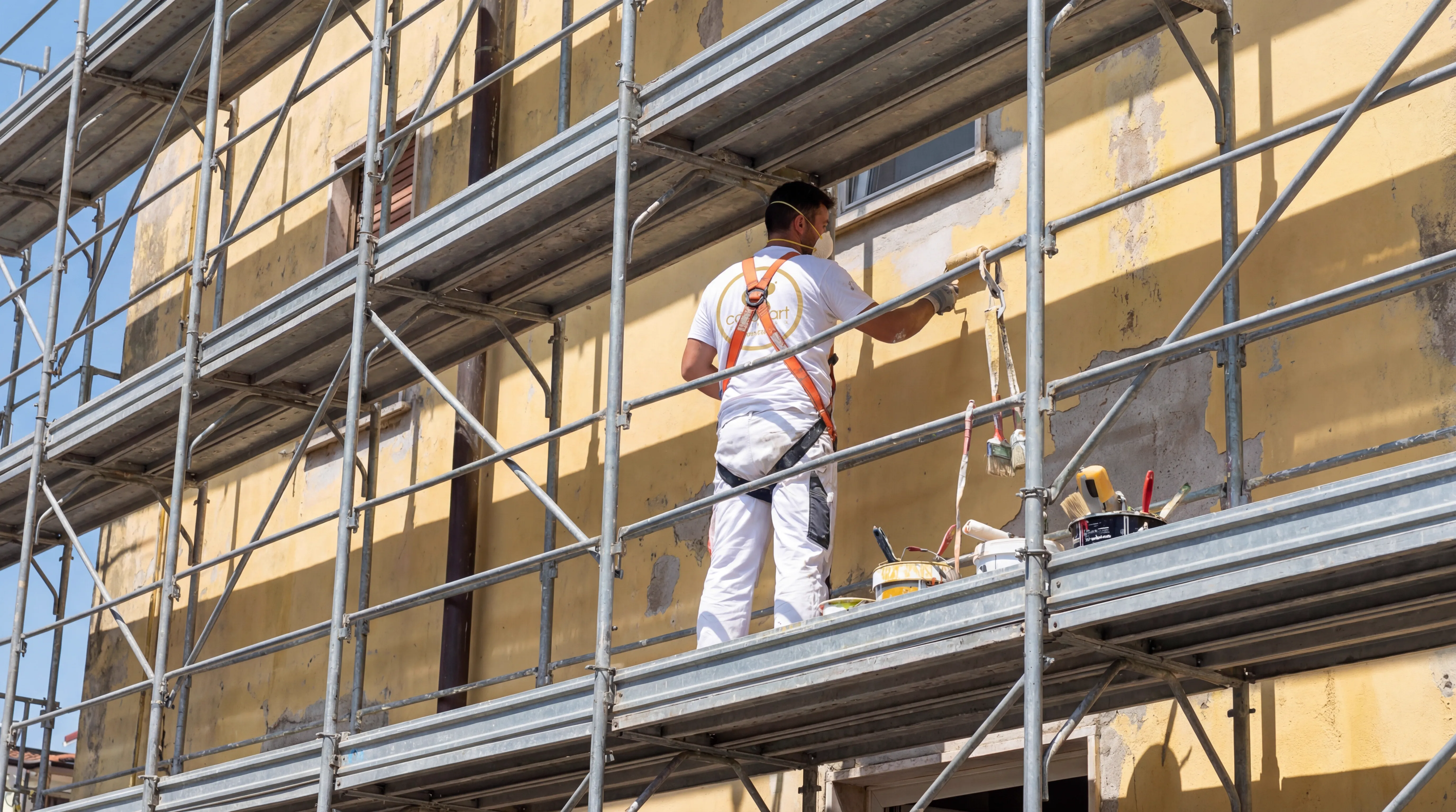 Ponteggio professionale certificato per cantiere in evidenza da Color Art Center IZZO a Boscoreale