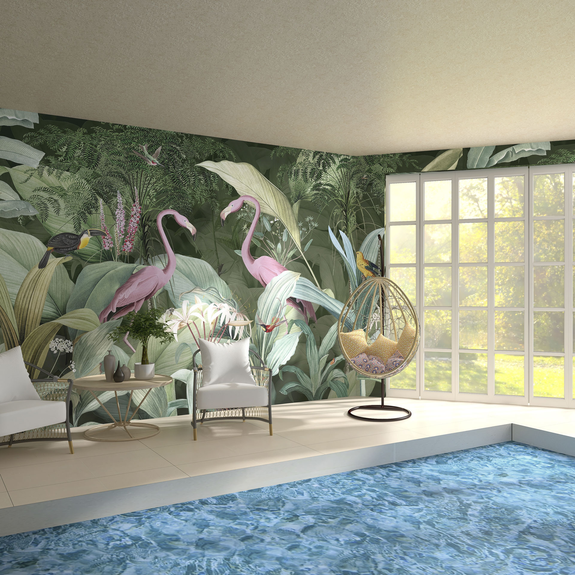 Carta da parati Flamingo in Love — Color Art Center Boscoreale