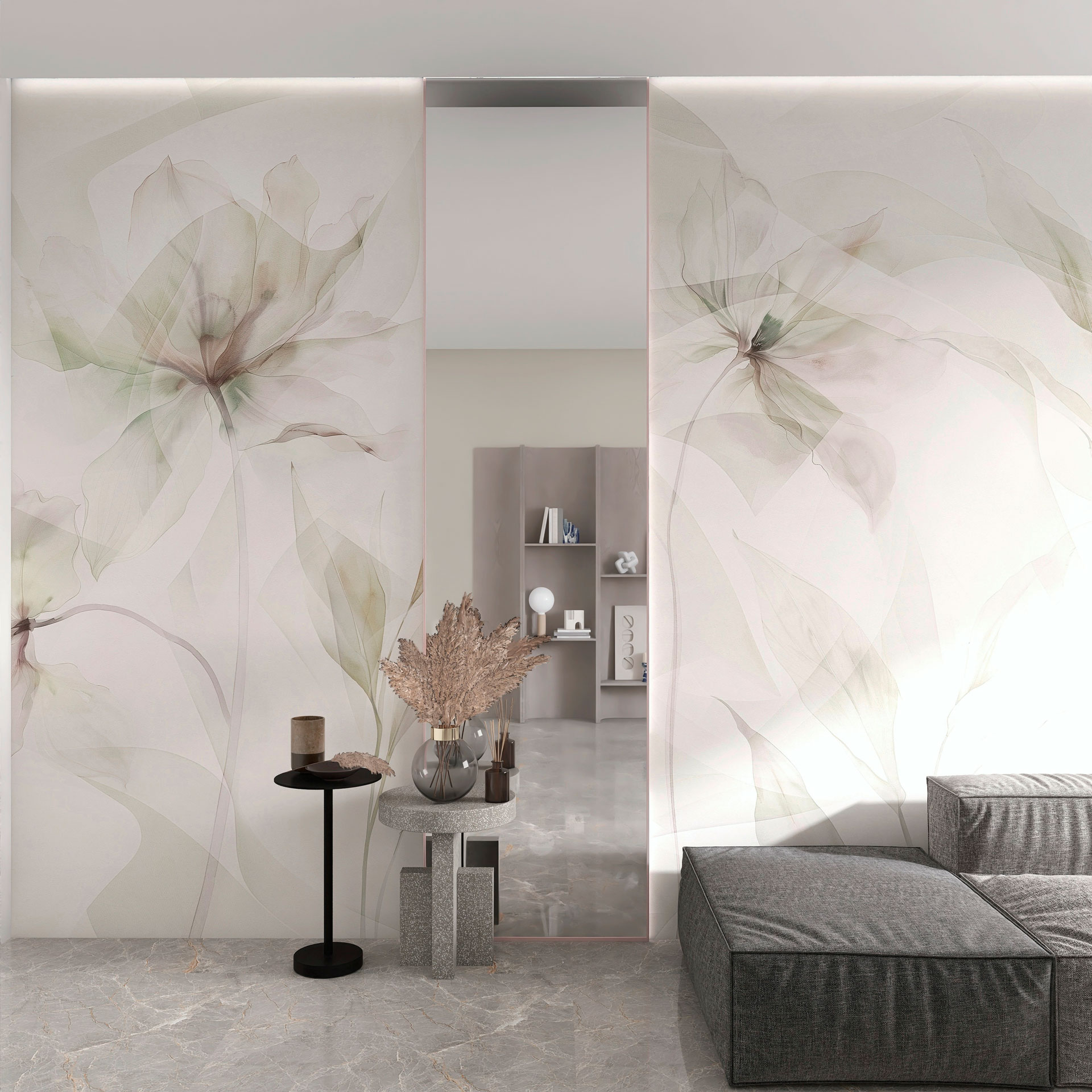 Carta da parati Glass Flowers — Color Art Center Boscoreale