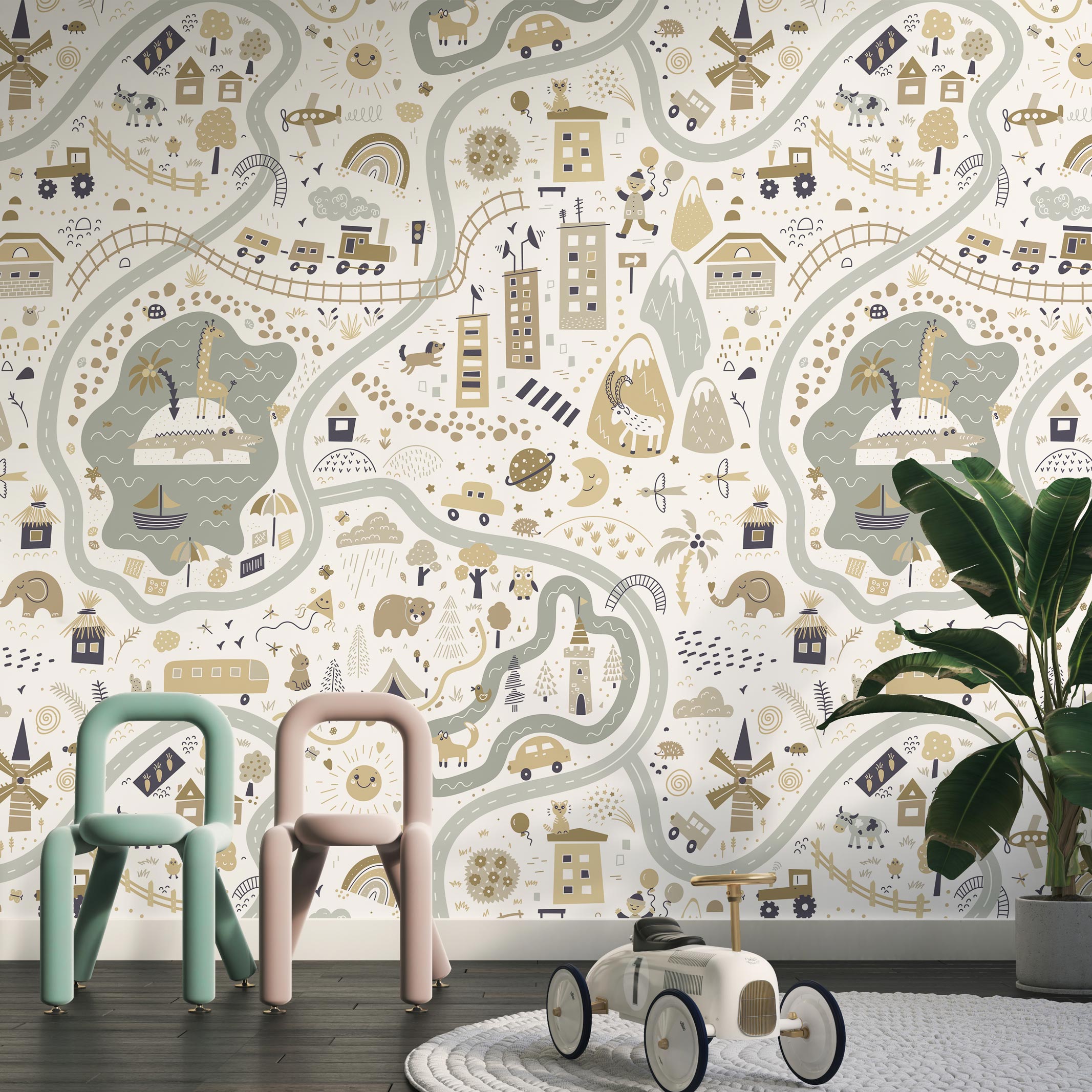 Carta da parati Animalopolis — Color Art Center Boscoreale