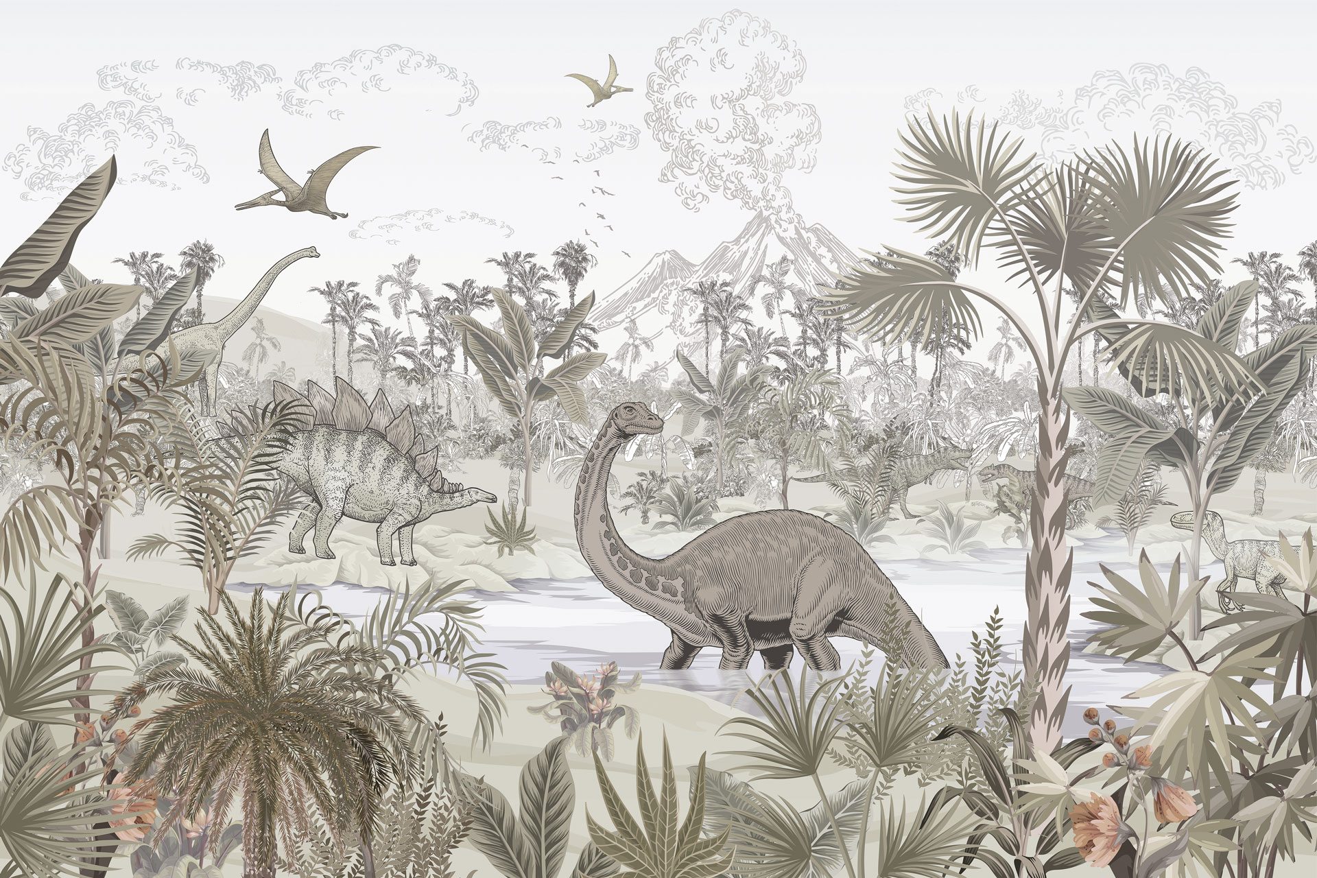Carta da parati Dinosafari — Color Art Center Boscoreale