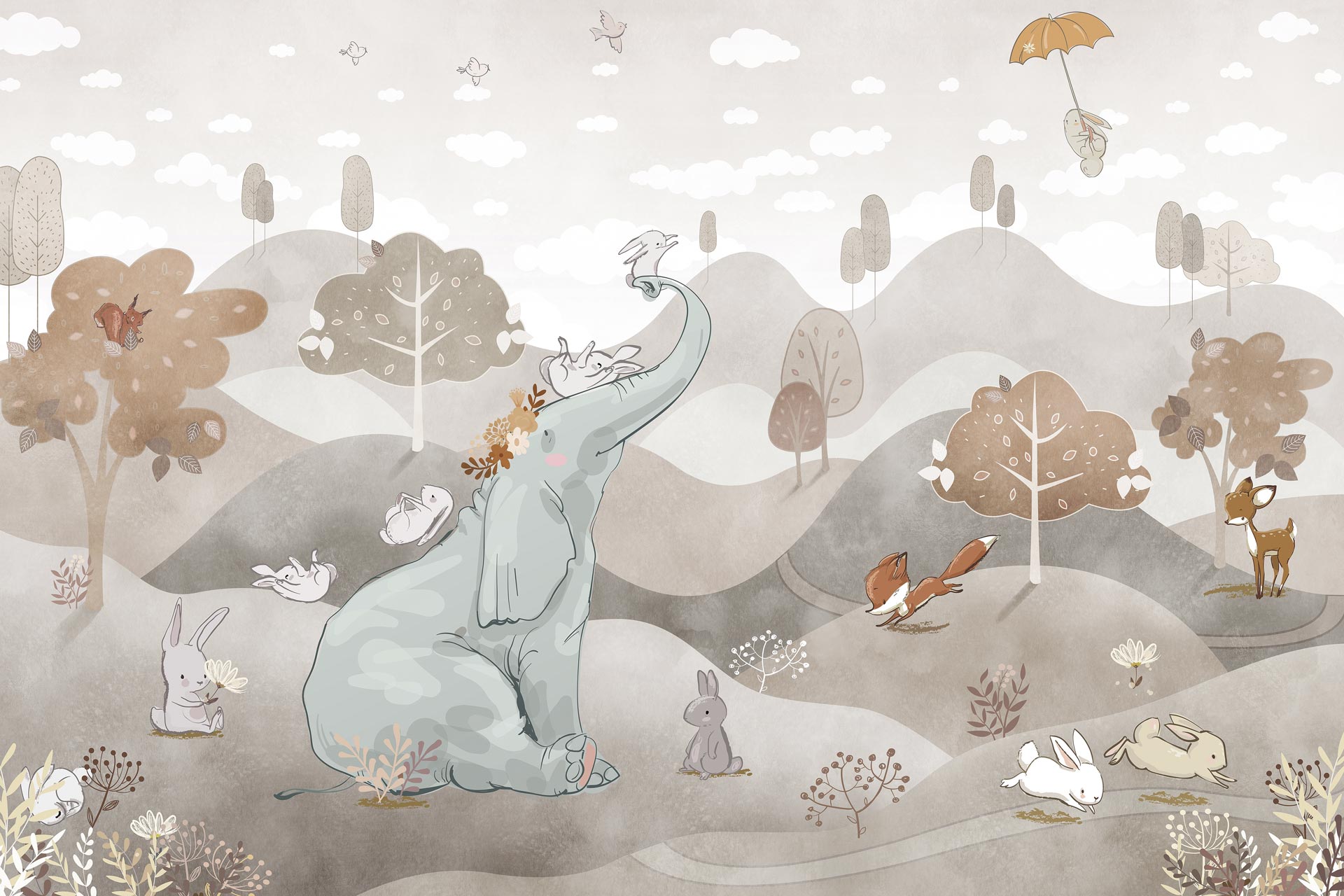 Carta da parati Elephant Hill — Color Art Center Boscoreale