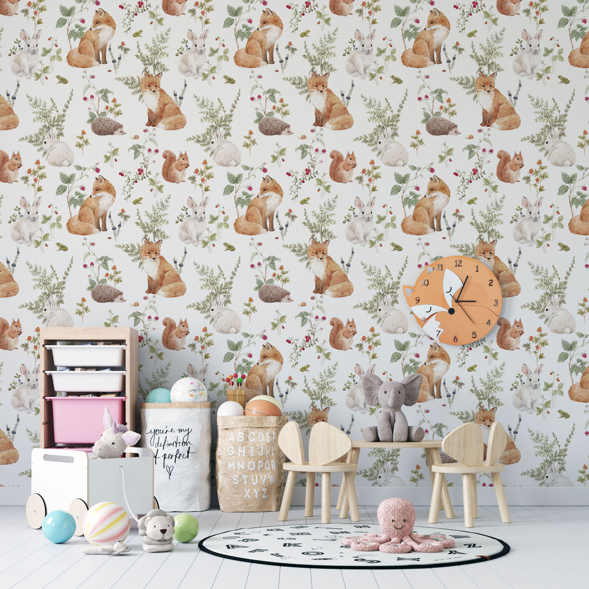 Carta da parati Foxy Pattern — Color Art Center Boscoreale