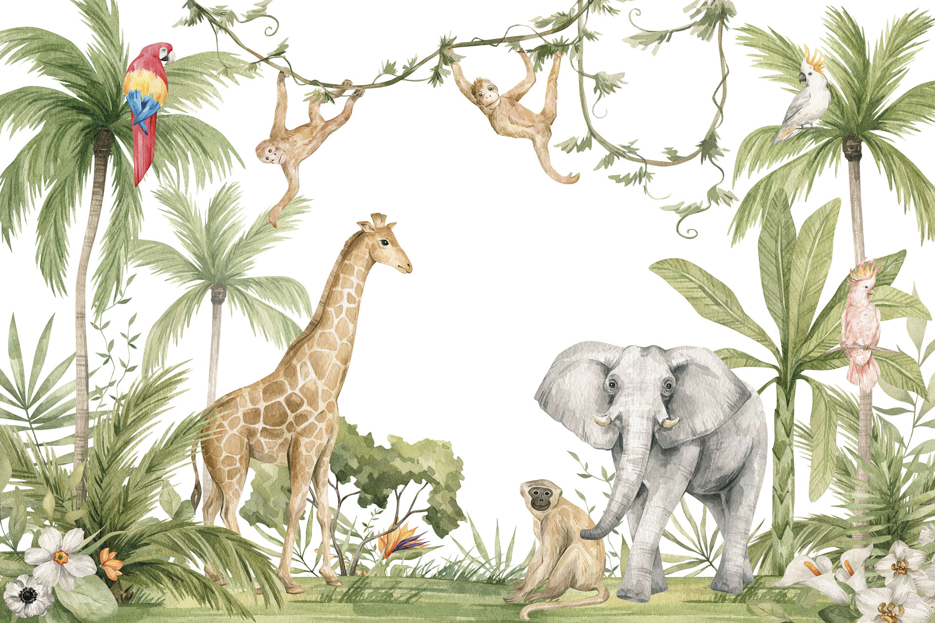 Carta da parati Happy Monkeys — Color Art Center Boscoreale