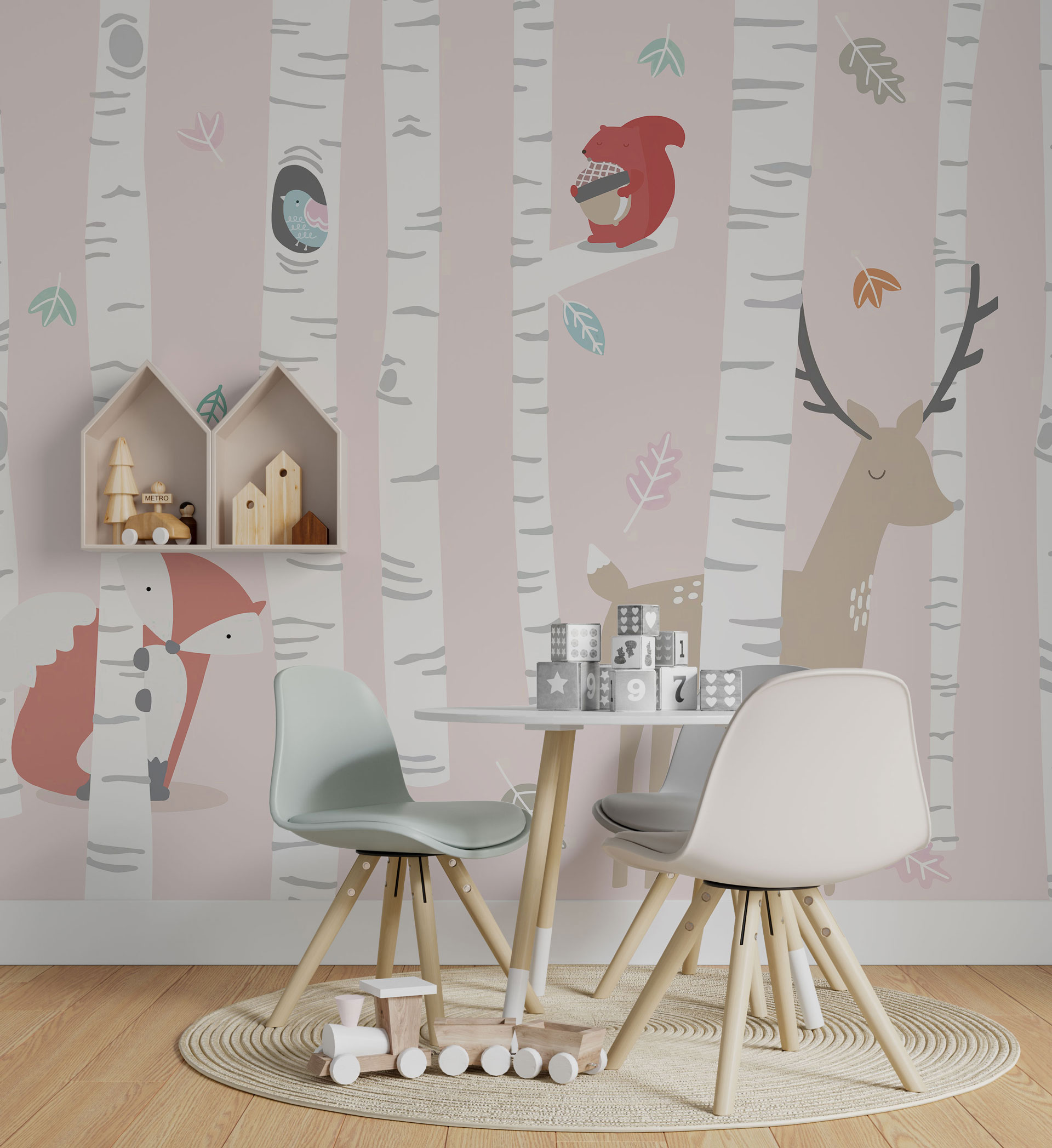 Carta da parati Pink Forest — Color Art Center Boscoreale