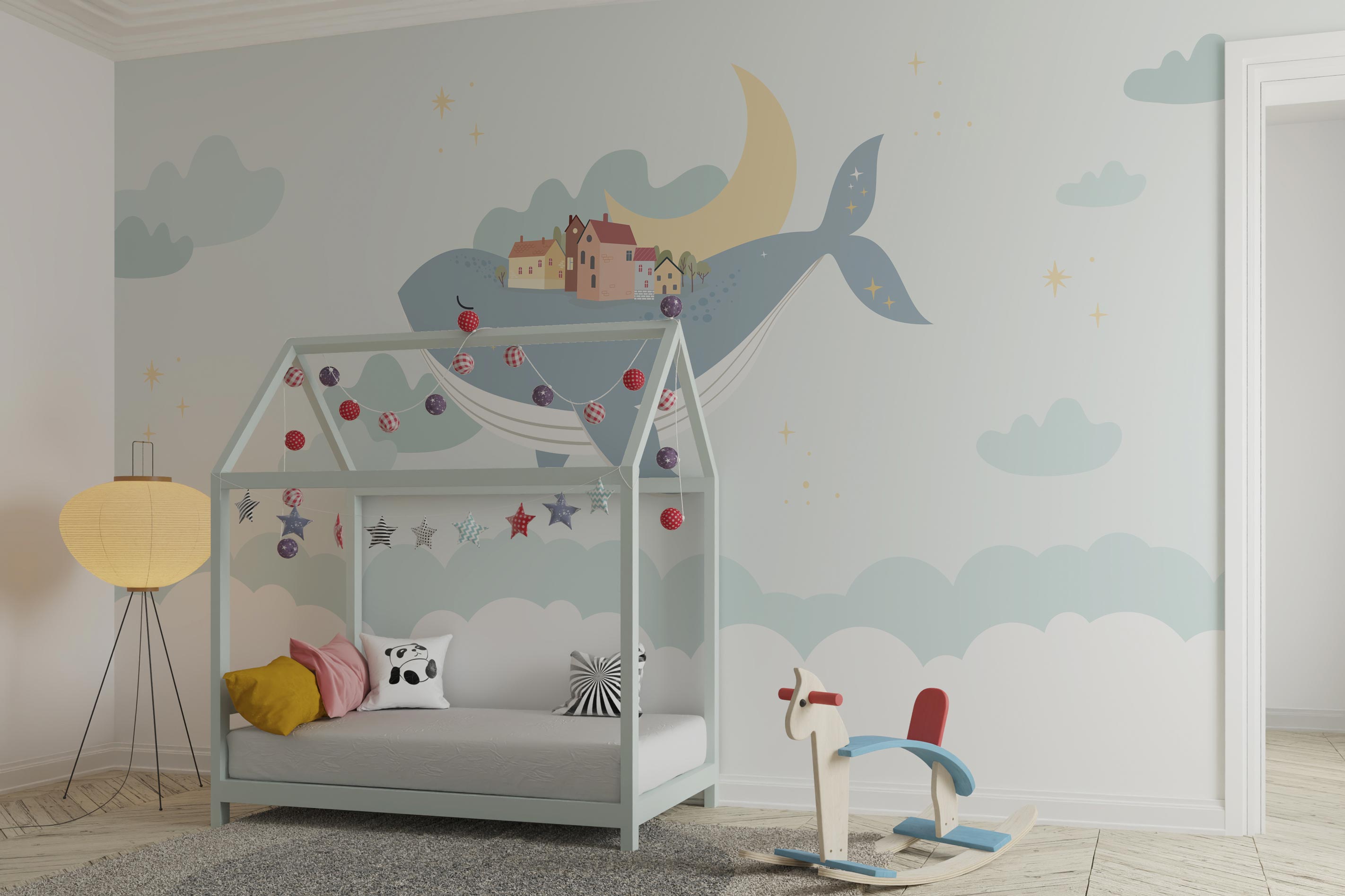 Carta da parati Whale City — Color Art Center Boscoreale