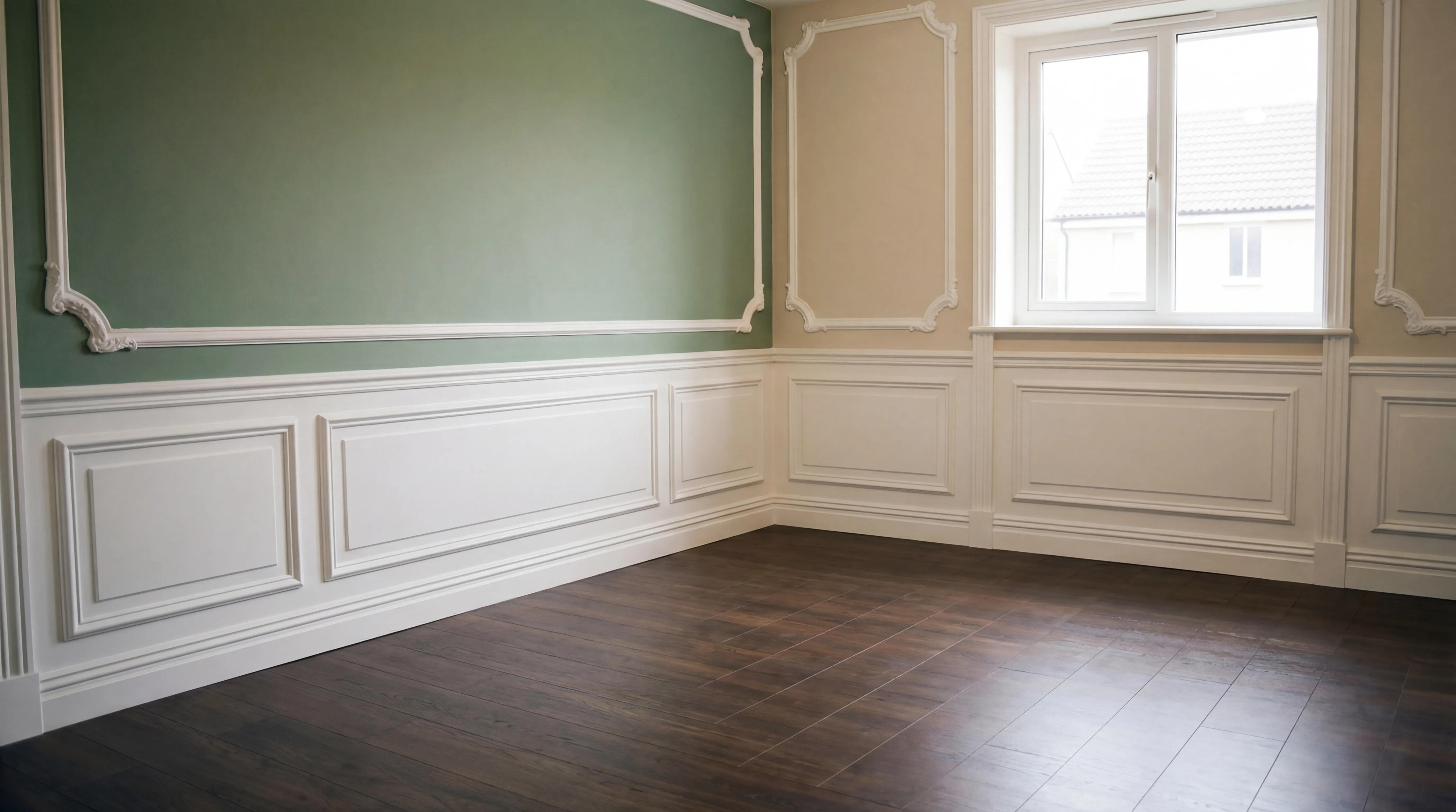 Parete corridoio prima del rivestimento con boiserie