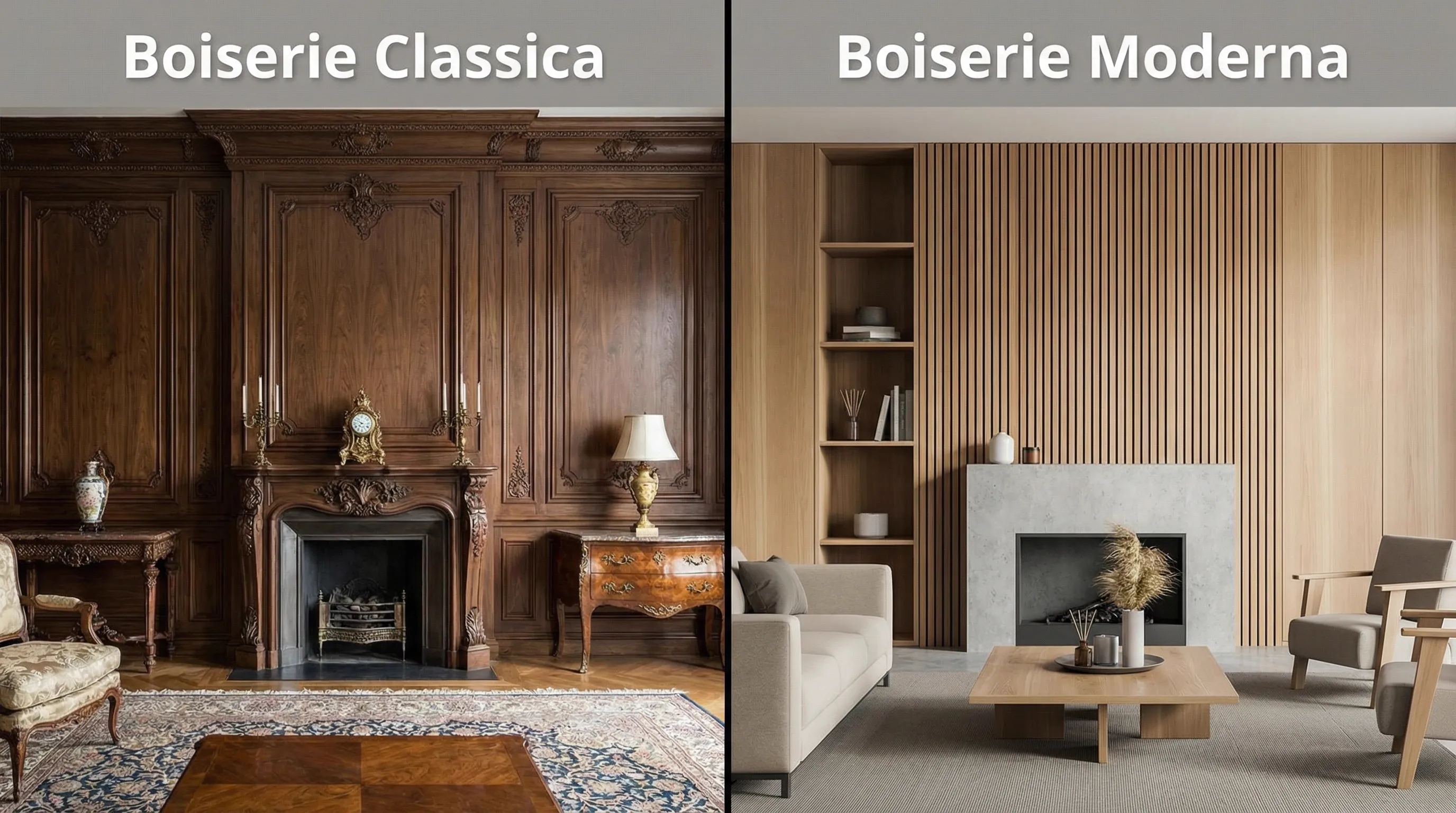 Boiserie classica per rivestimento parete interni