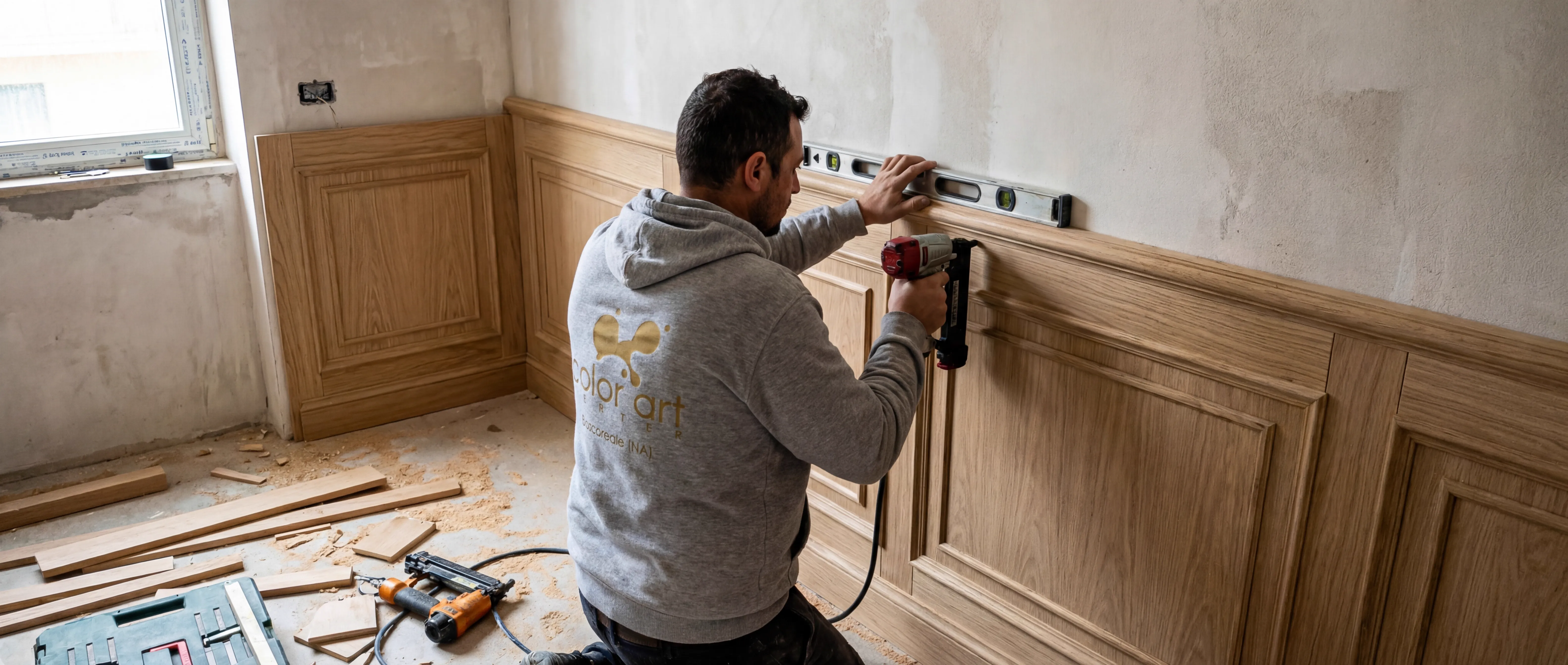 Boiserie classica per rivestimento parete interni in evidenza da Color Art Center IZZO a Boscoreale