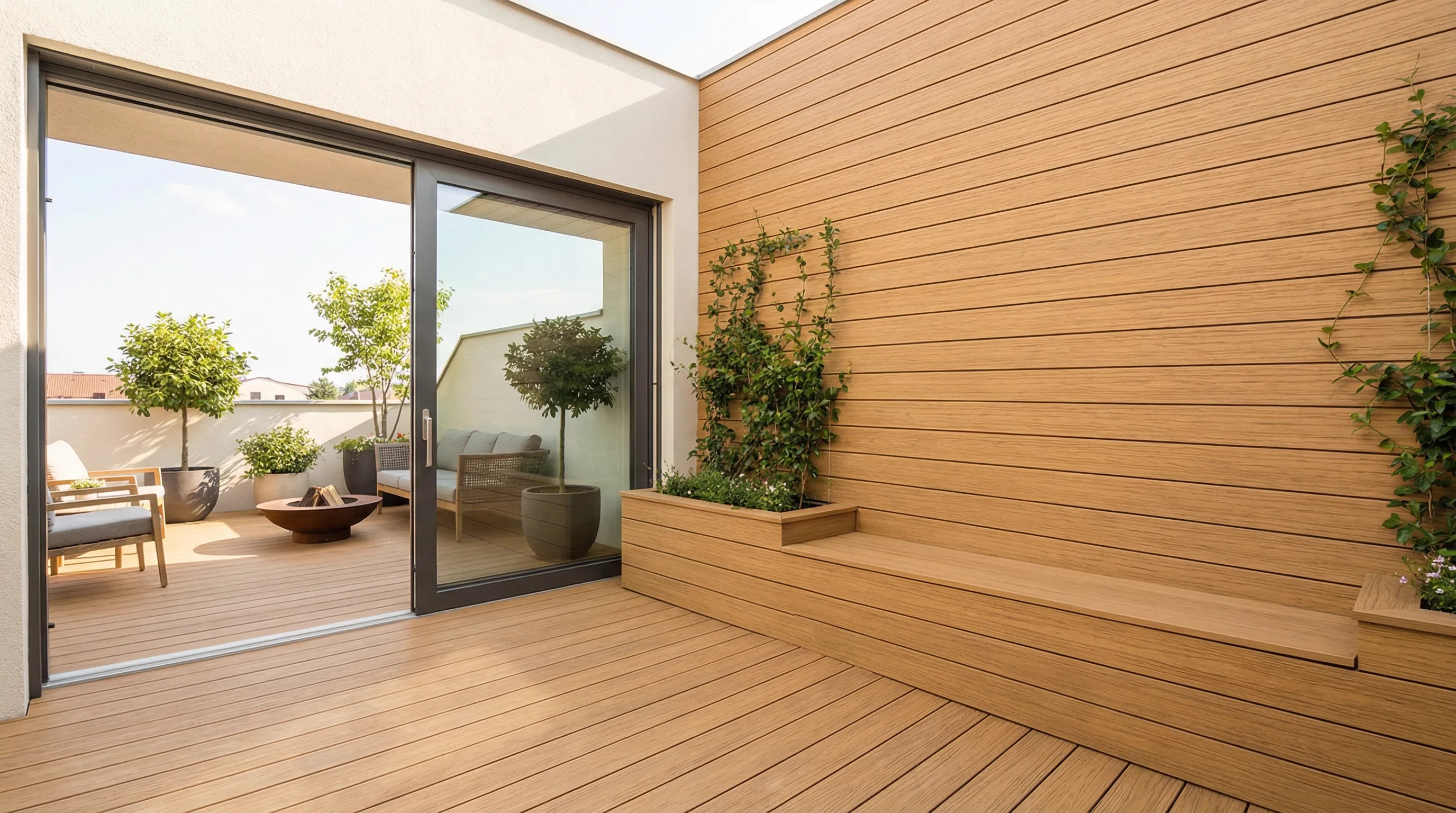 Doghe in WPC per rivestimento esterno terrazza da Color Art Center IZZO a Boscoreale