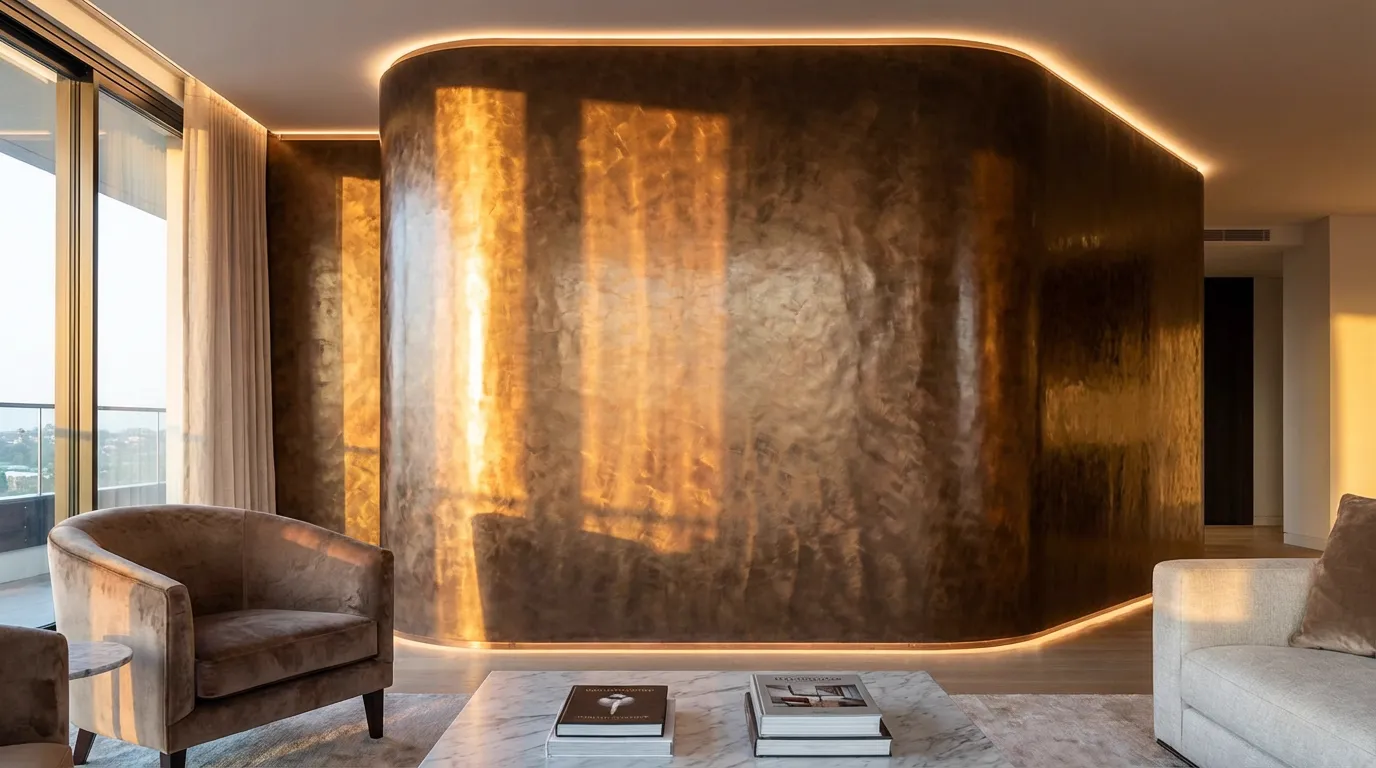 Pittura decorativa effetto metallizzato dorato per interni da Color Art Center IZZO a Boscoreale